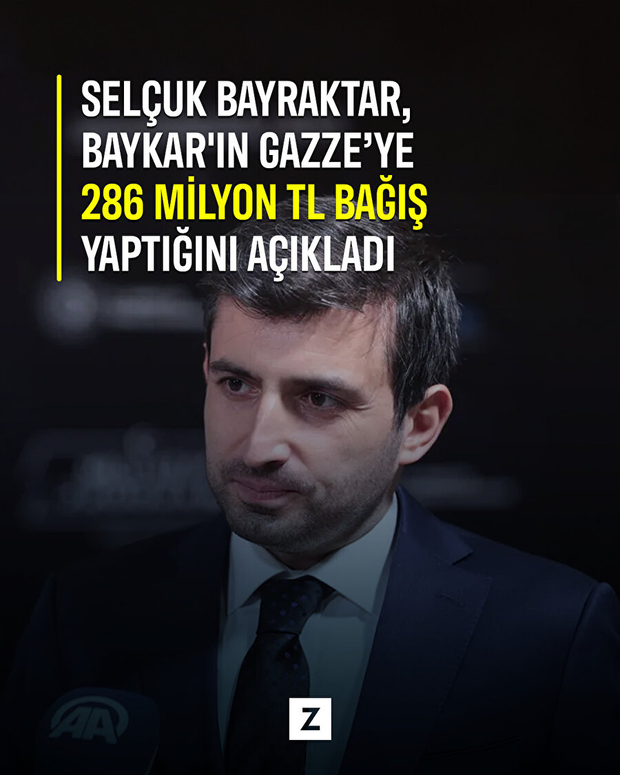 Baykar'dan Gazze'ye 286 milyon TL yardım