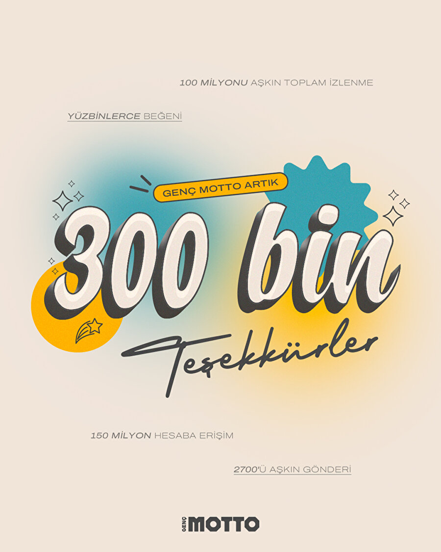 Genç Motto Instagram'da artık 300.000 kişi