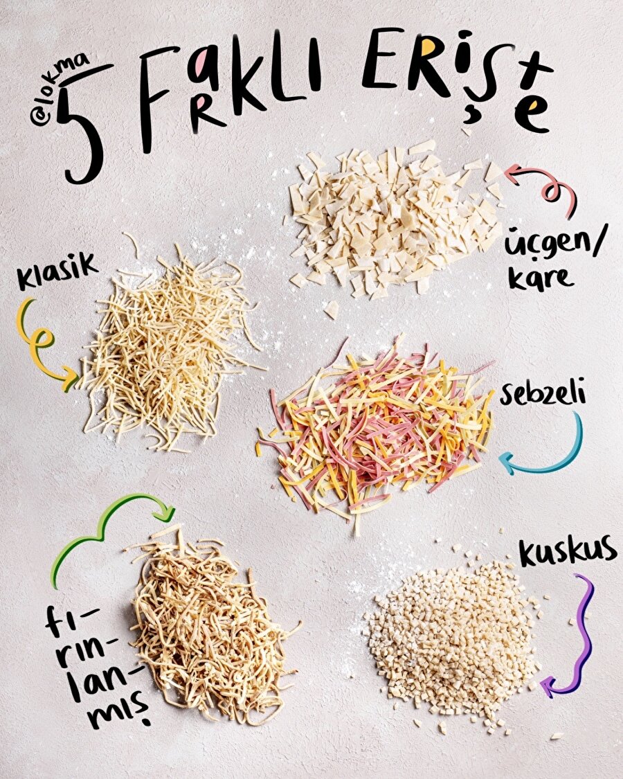 5 farklı erişte