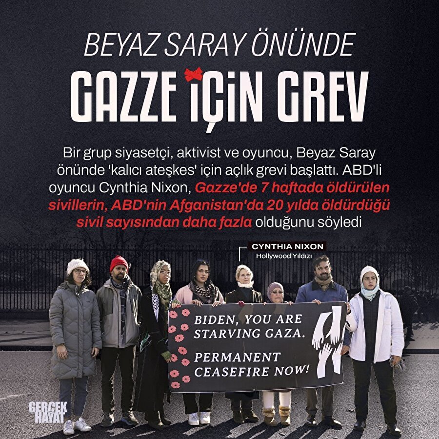 Beyaz Saray önünde Gazze grevi 