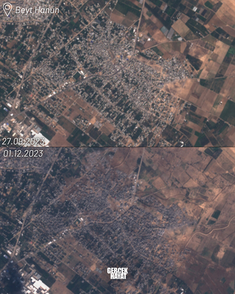 Gazze'nin son hali uydudan görüntülendi