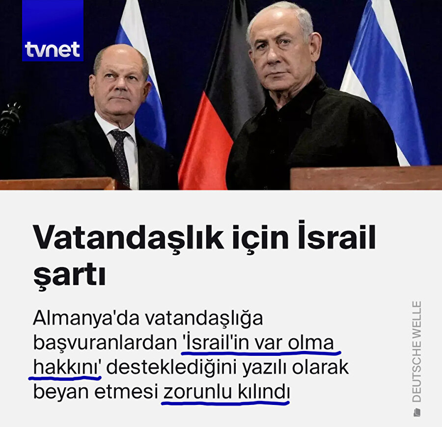  Alman vatandaşlığı için 'İsrail'e destek' şartı