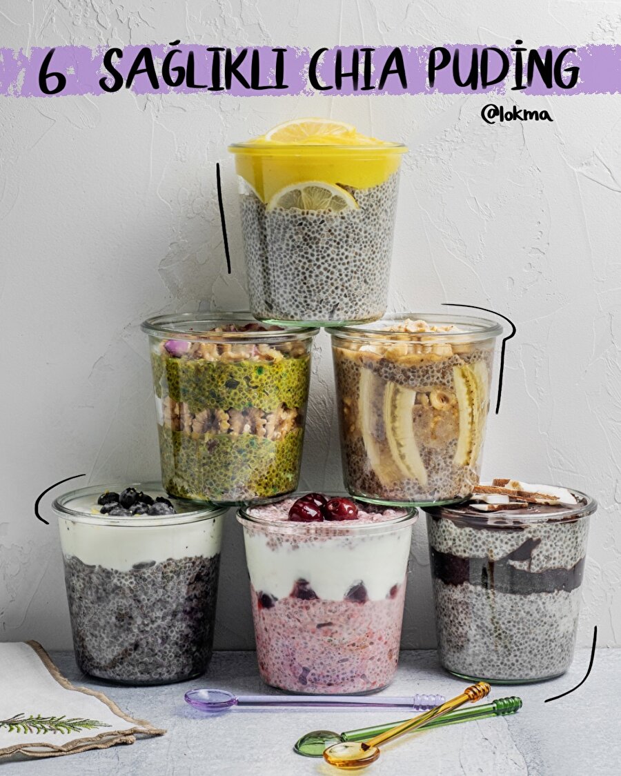 6 Sağlıklı chia puding