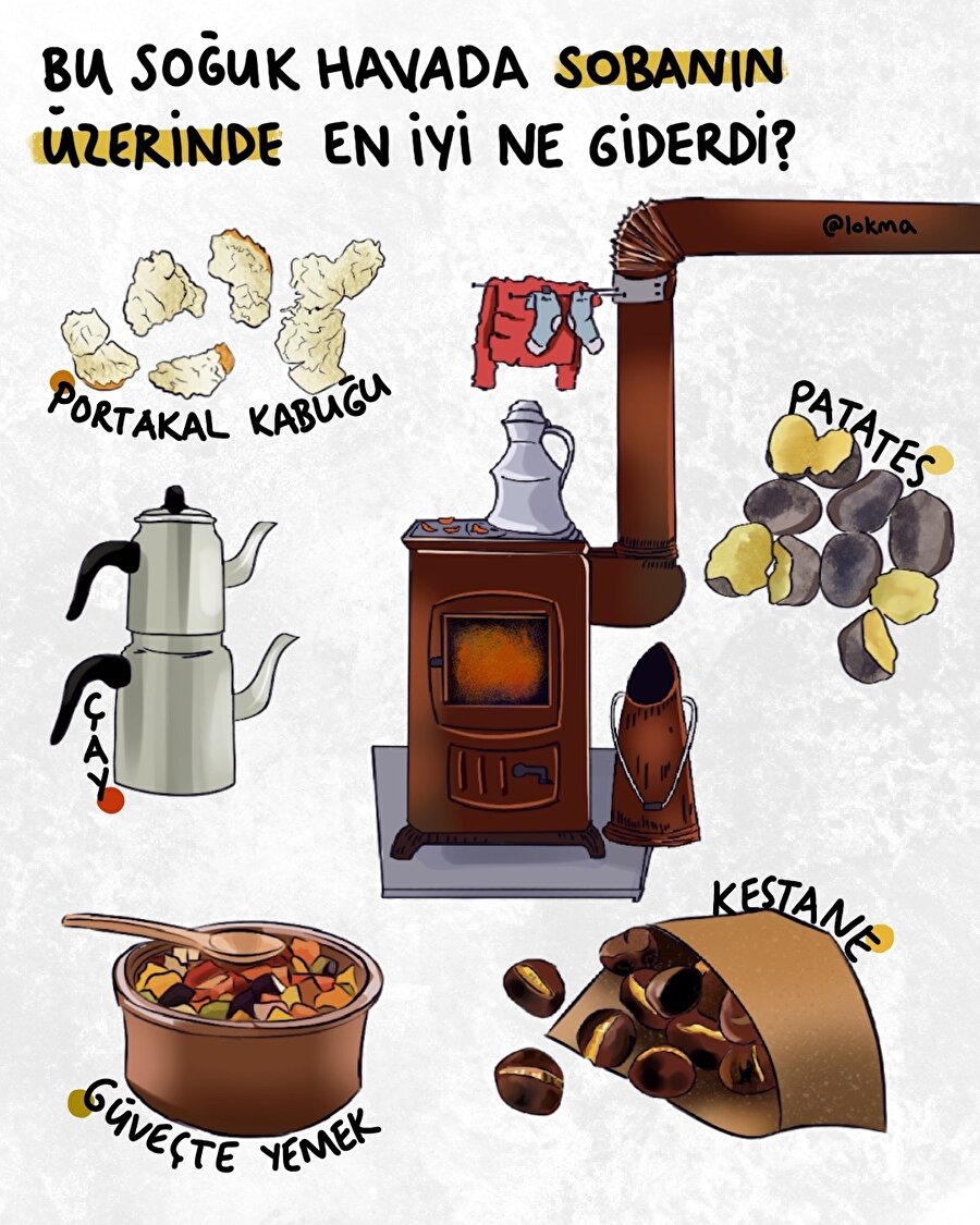 Bu soğuk havada sobanın üzerinde en iyi ne giderdi?