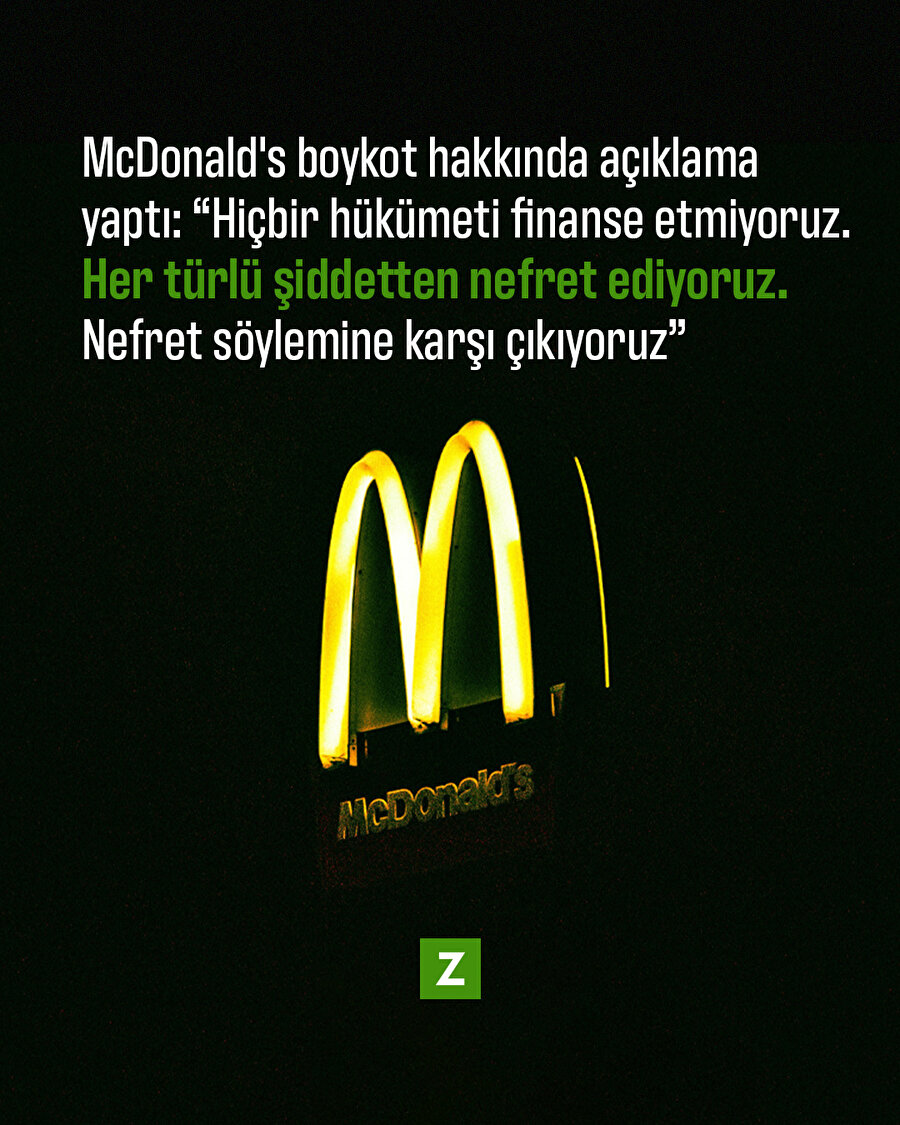 McDonald's'tan boykot açıklaması!