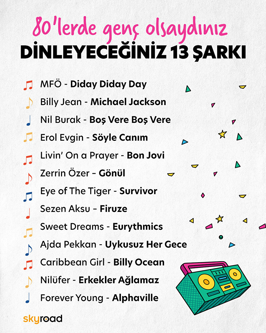 80'lerde genç olsaydınız dinleyeceğiniz 13 şarkı 🎶