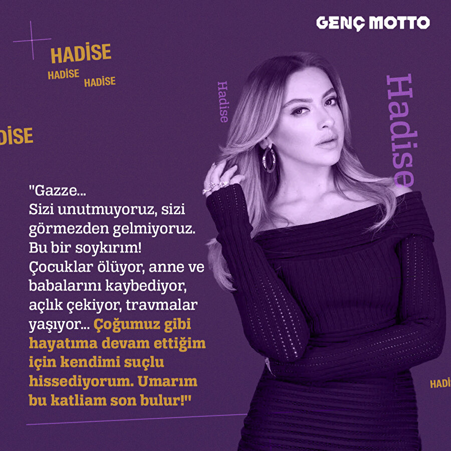 Hadise'den Gazze açıklaması