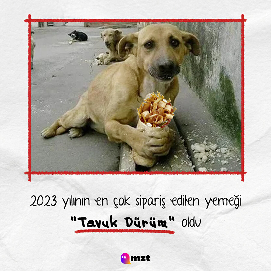 2023 yılında en çok sipariş edilen yemek tavuk dürüm olmuş