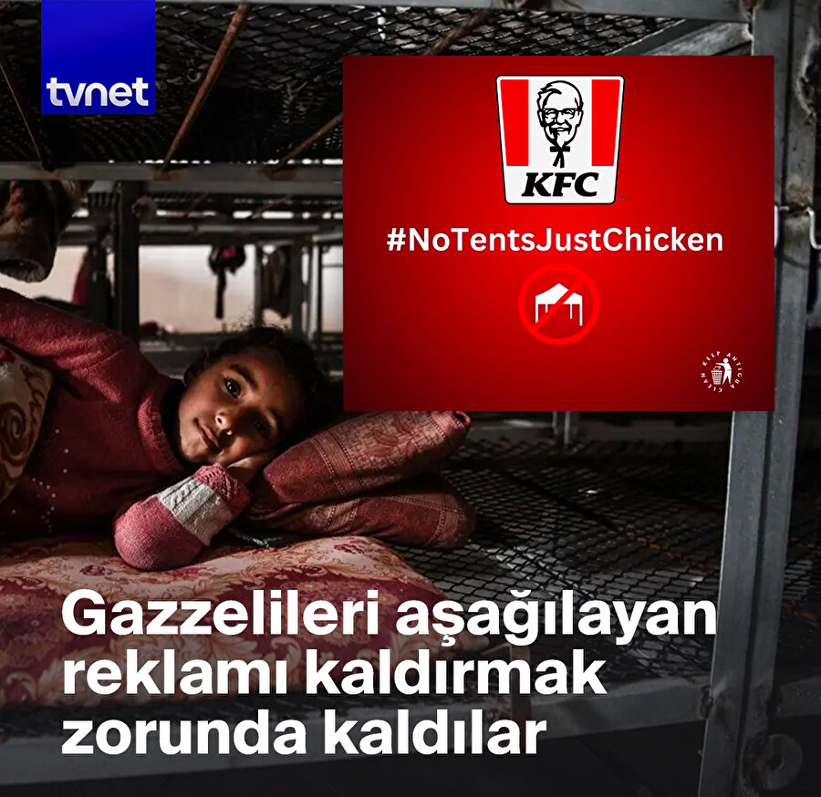 "Çadır yok sadece tavuk" etiketiyle reklam yapmıştı