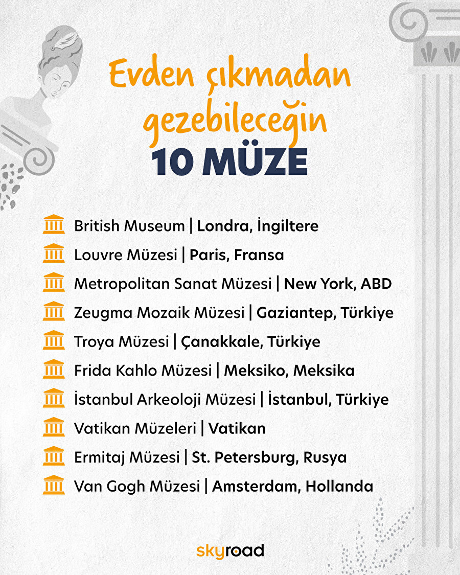 Evden çıkmadan gezebileceğin 10 müze 🙌