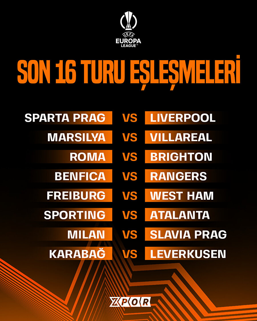 UEFA Avrupa Ligi'nde son 16 turu eşleşmeleri belli oldu