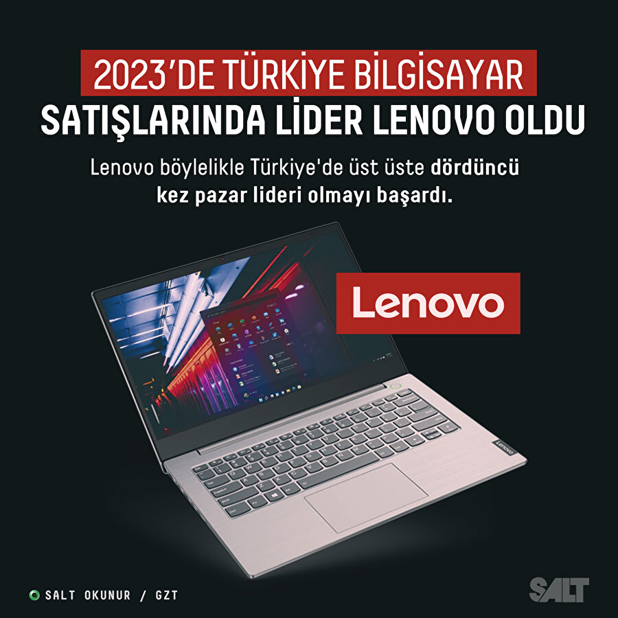 2023'de Türkiye bilgisayar satışlarında lider Lenovo oldu