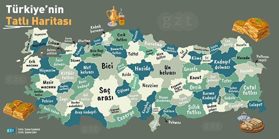 Türkiye'nin tatlı haritası 