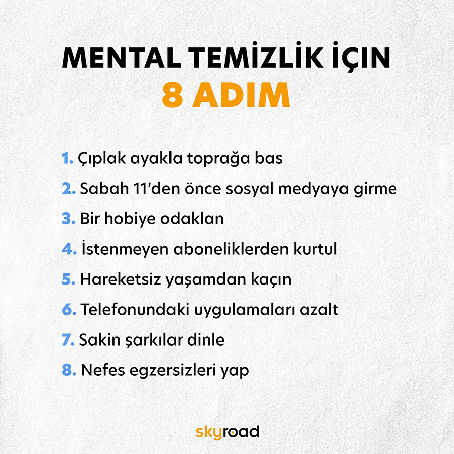 Mental temizlik için 6 adım 🙌