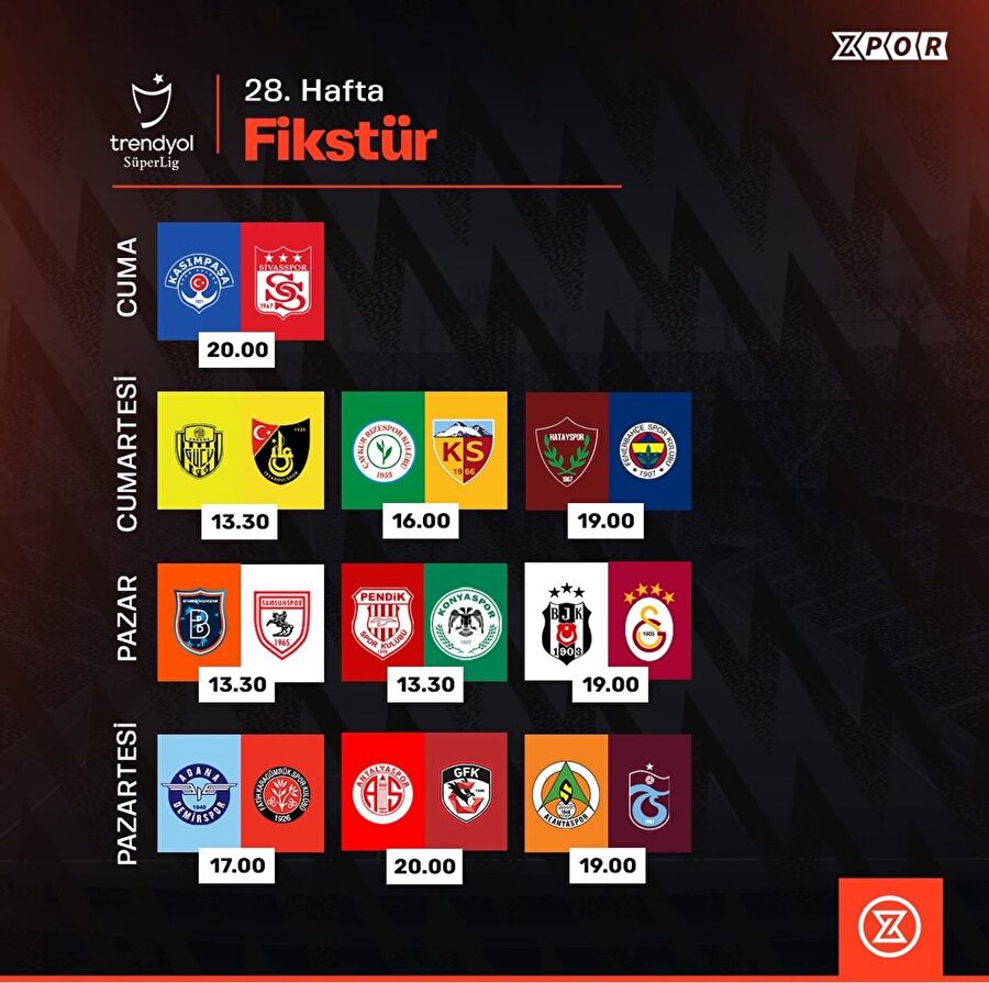 Süper Lig'de 28. hafta mesaisi