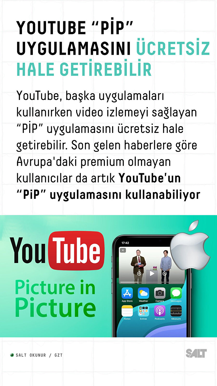 YouTube "PİP" uygulamasını ücretsiz hale getirebilir