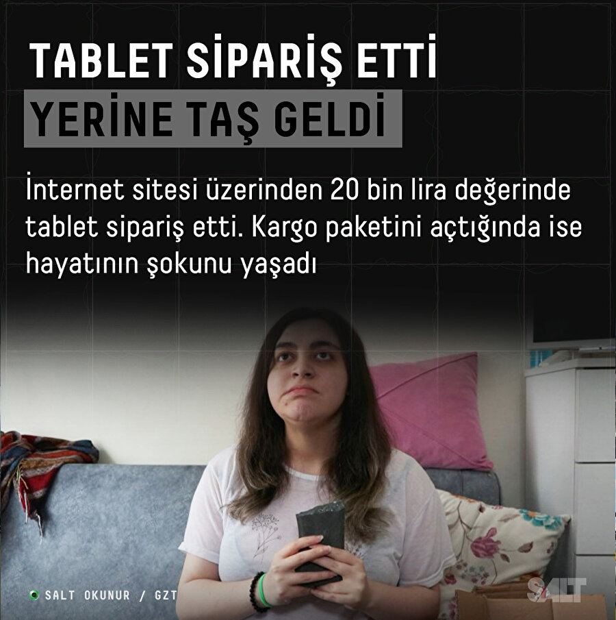 Tablet sipariş etti yerine taş geldi