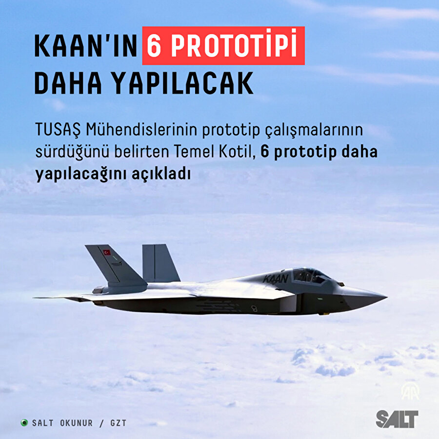 Türkiye'nin ilk Milli Savaş Uçağı Kaan'ın, 6 prototipi daha yapılacak