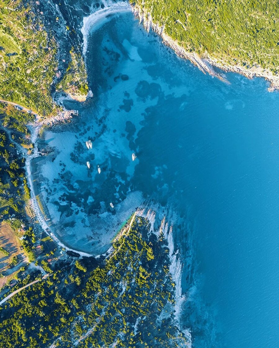 Masmavi suyun içine gizlenmiş yemyeşil bir hazine: Urla Demircili Koyu 📍