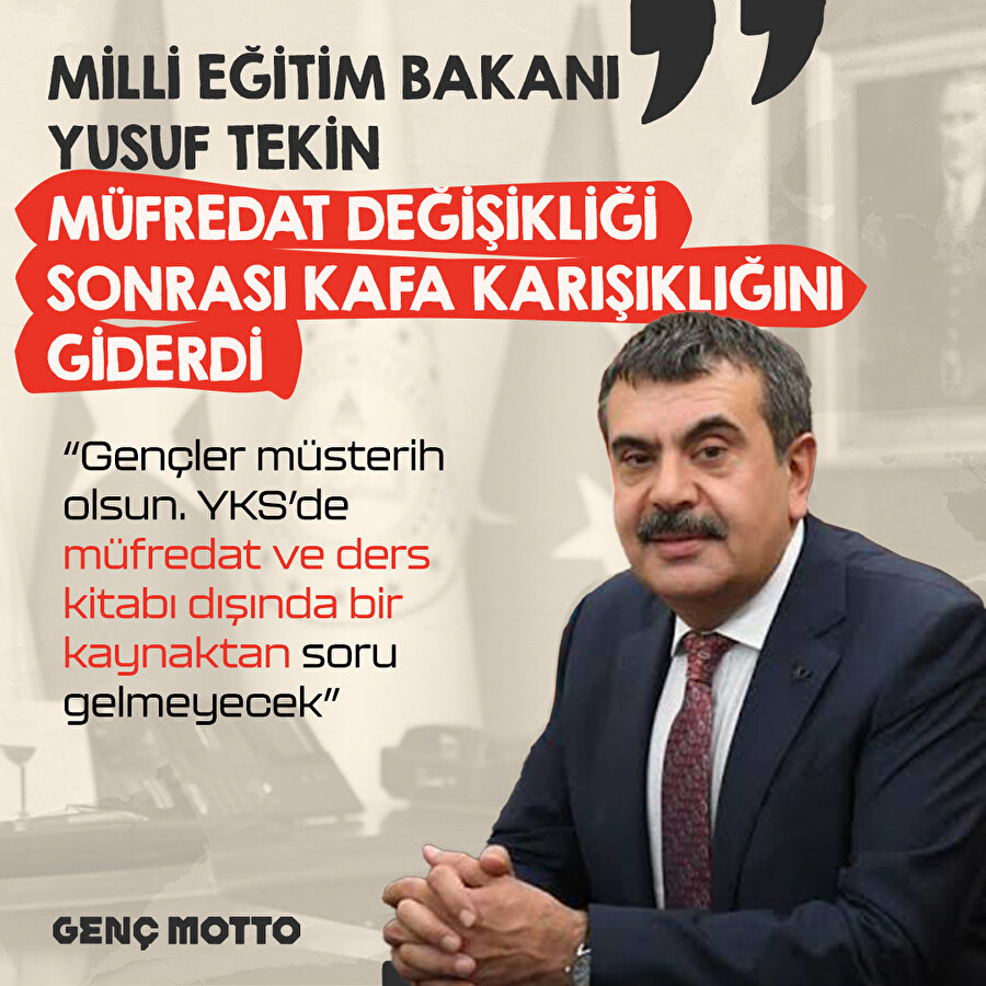 Milli Eğitim Bakanı Yusuf Tekin, müfredat değişikliği sonrası açıklamalarda bulundu
