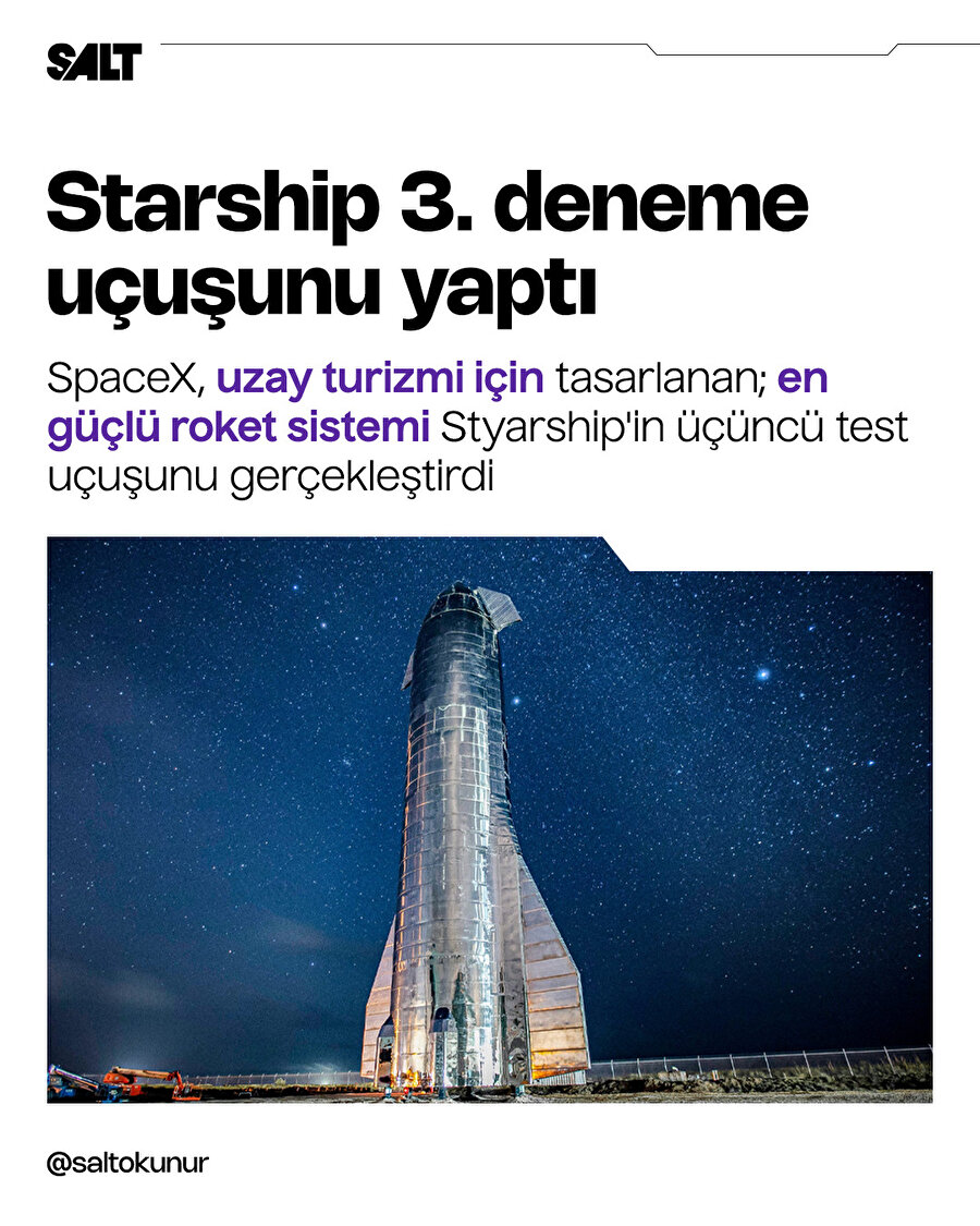 Starship'in 3. kez fırlatımı gerçekleştirildi