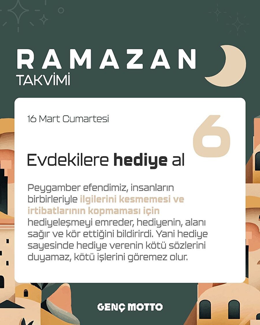 Günlük Ramazan görevi - 6 Ramazan