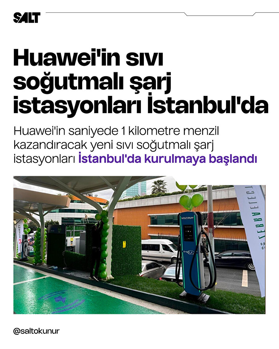 Huawei'in sıvı soğutmalı şarj istasyonları İstanbul'da