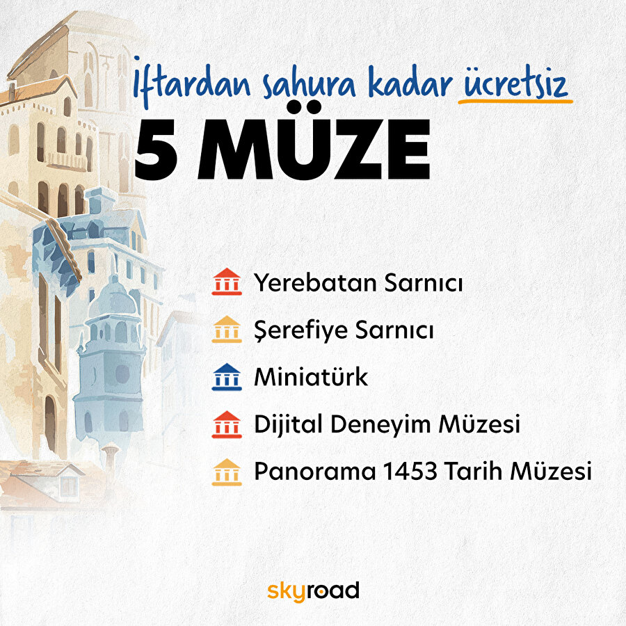 İftardan sahura kadar ücretsiz müzeler 🏛️