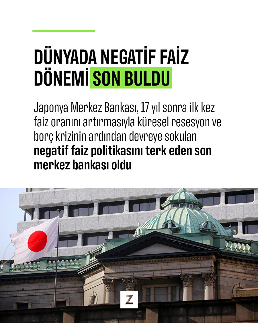 Dünyada negatif faiz dönemi son buldu