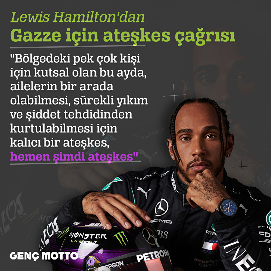 Lewis Hamilton Gazze için ateşkes çağrısında bulundu