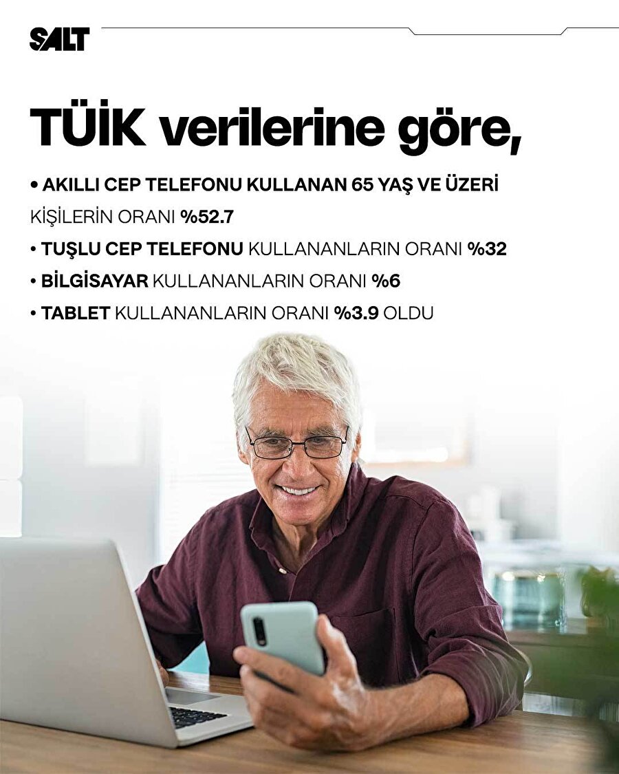 Türkiye'de 65 yaş üstü telefon tablet kullanma oranları açıklandı