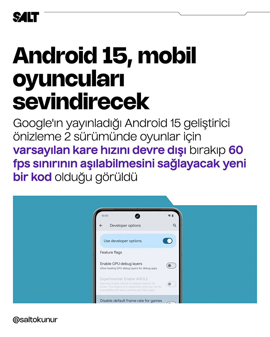 Anroid 15'te mobil oyuncuları sevindirecek özellik
