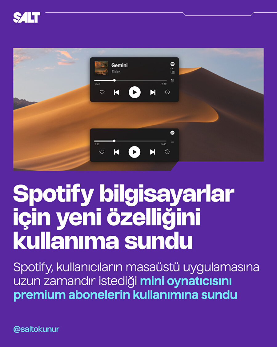 Spotify mini oynatıcı özelliğini kullanıma sundu
