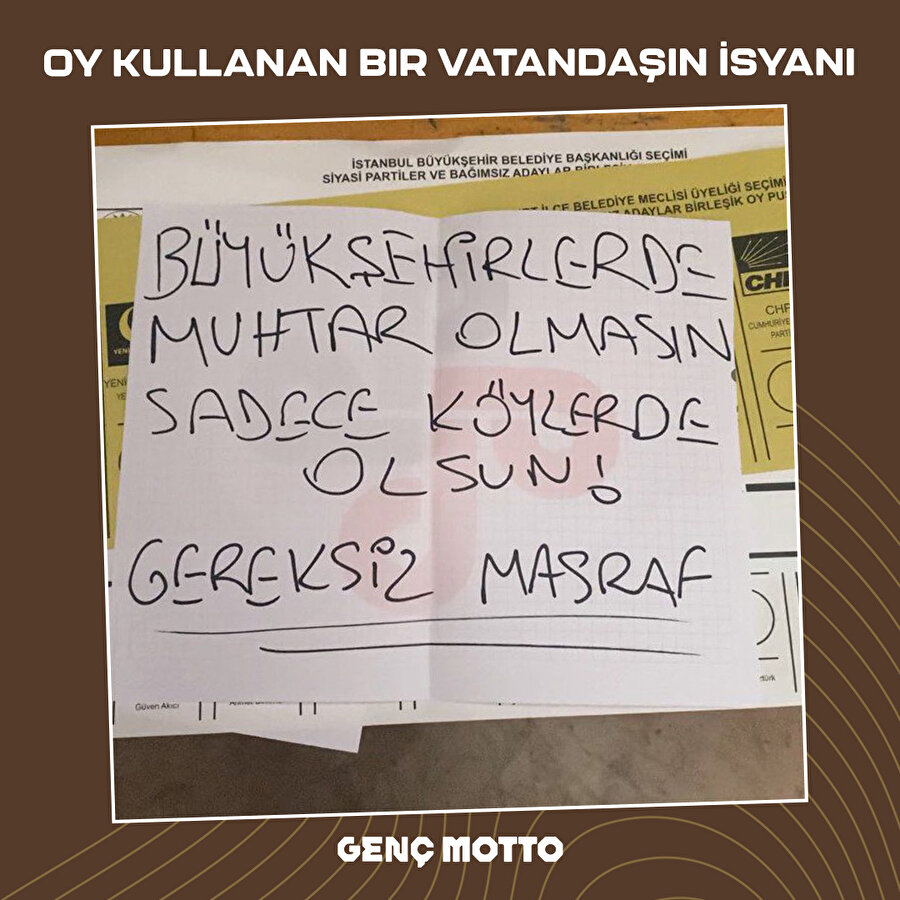 Oy kullanan bir vatandaşın muhtar isyanı