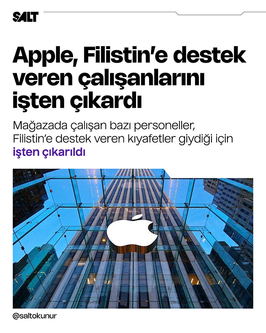 Apple, Filistin'e destek veren çalışanlarını işten çıkardı