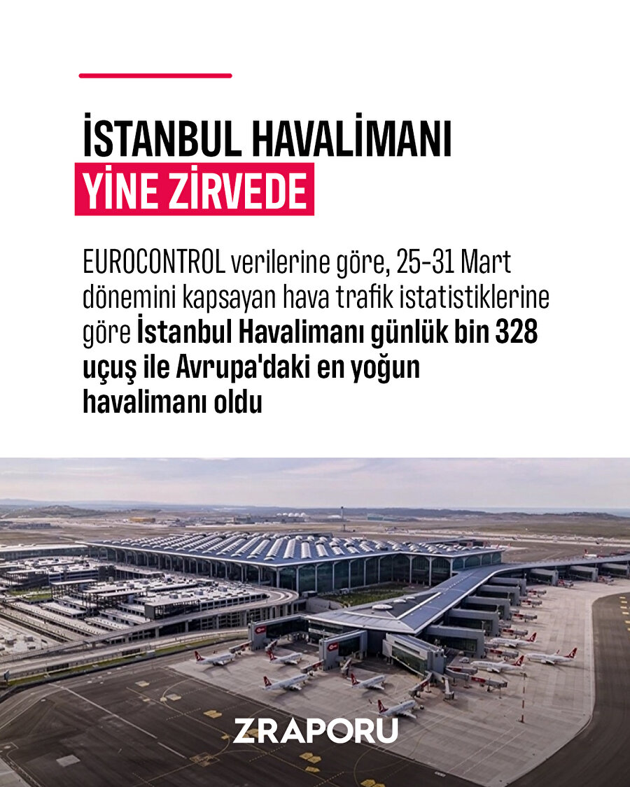 İstanbul Havalimanı, yine Avrupa'nın zirvesinde 