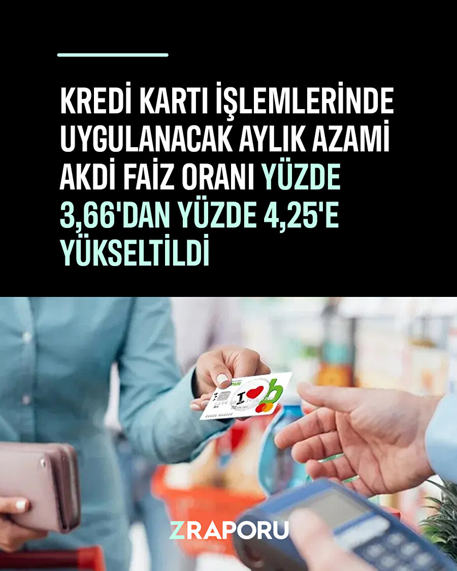 Kredi kartı faiz oranları yükseldi 