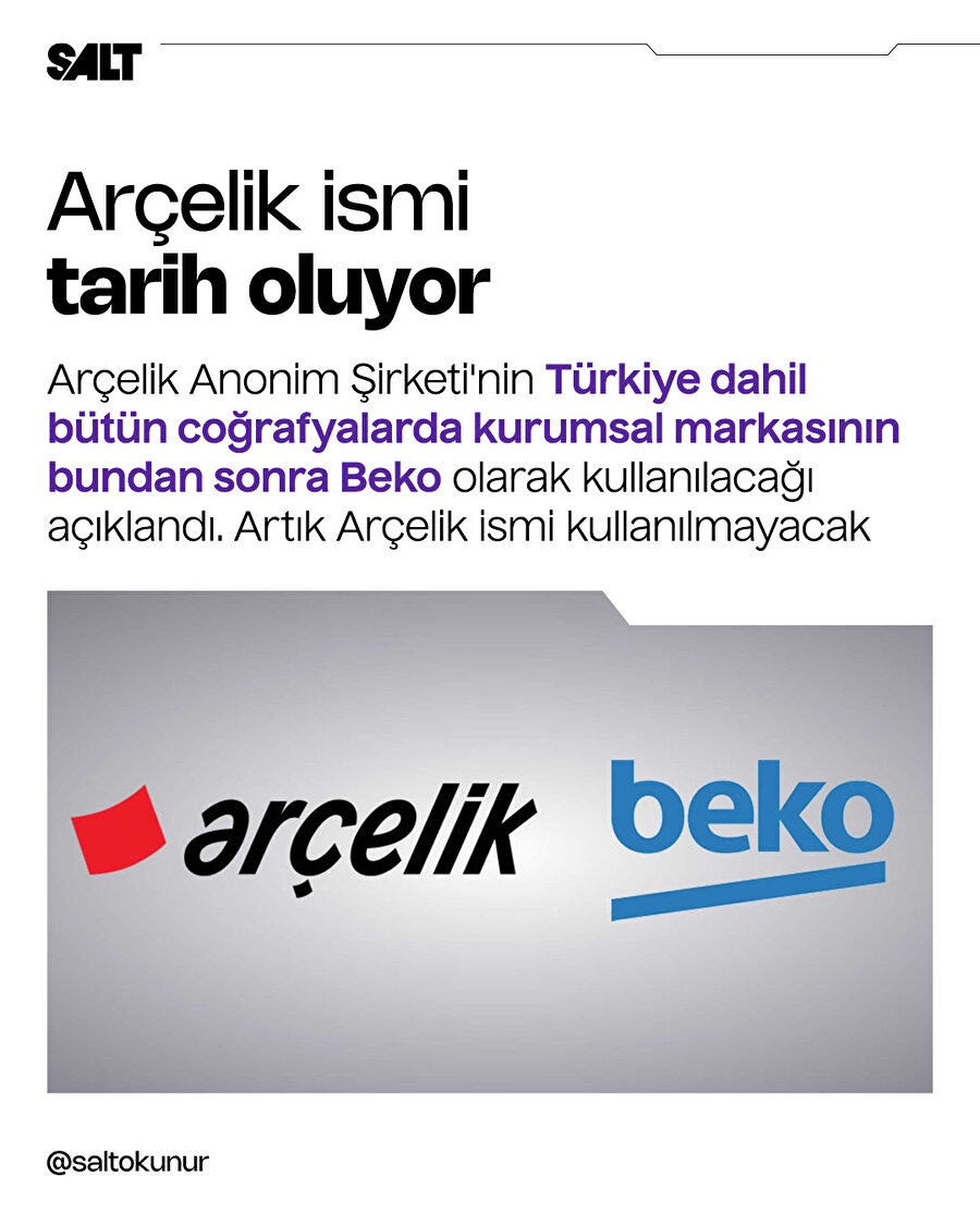 Arçelik ismi tarih oluyor