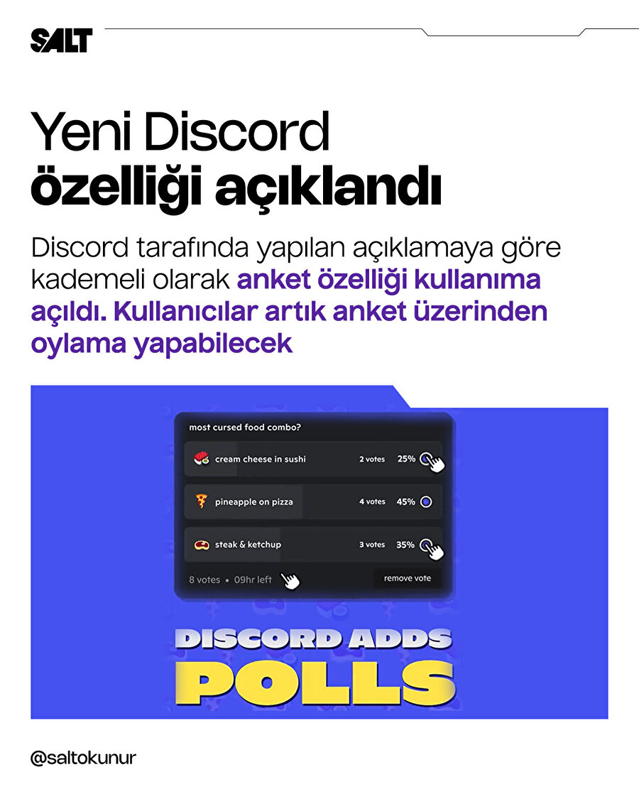 Discord'da anket açılabilecek
