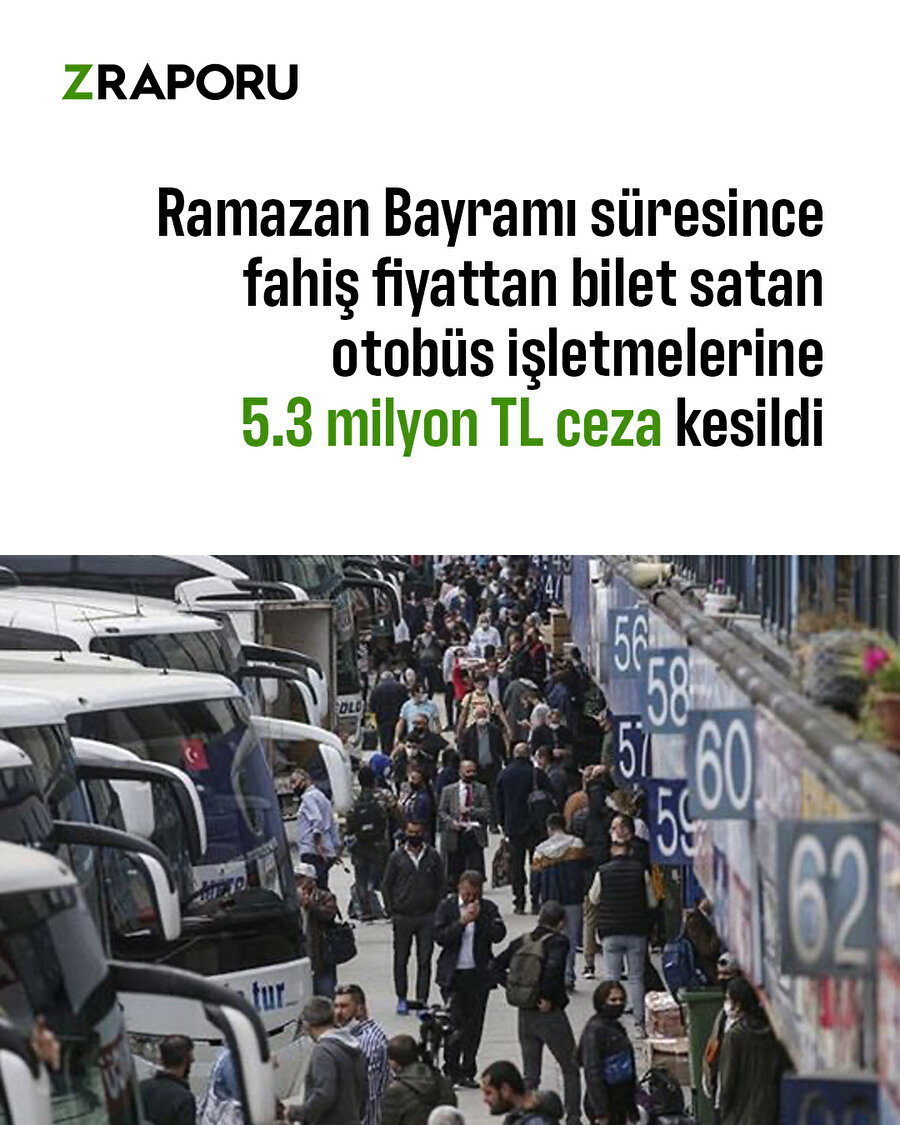 Fahiş fiyatlı bilet satan otobüs firmalarına 5.3 milyon TL'lik ceza