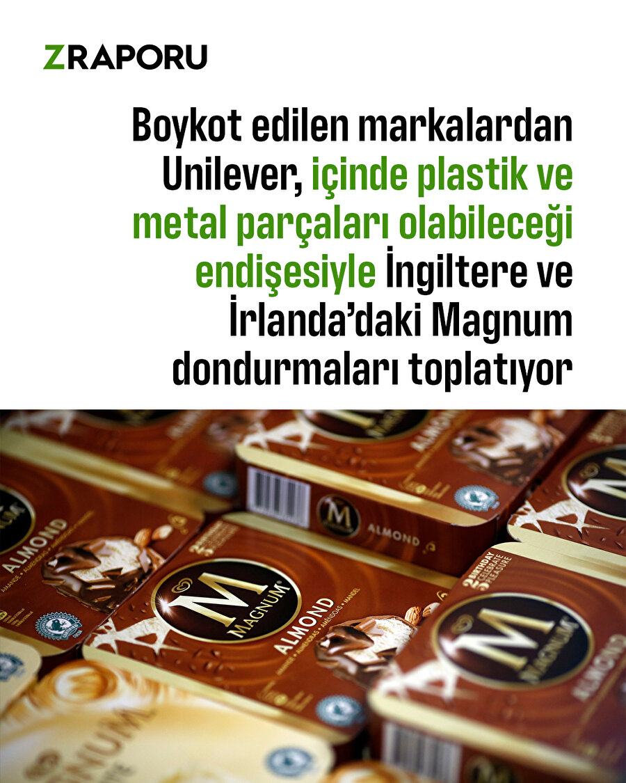 Unilever, İngiltere ve İrlanda'da Magnum dondurmaları toplatıyor