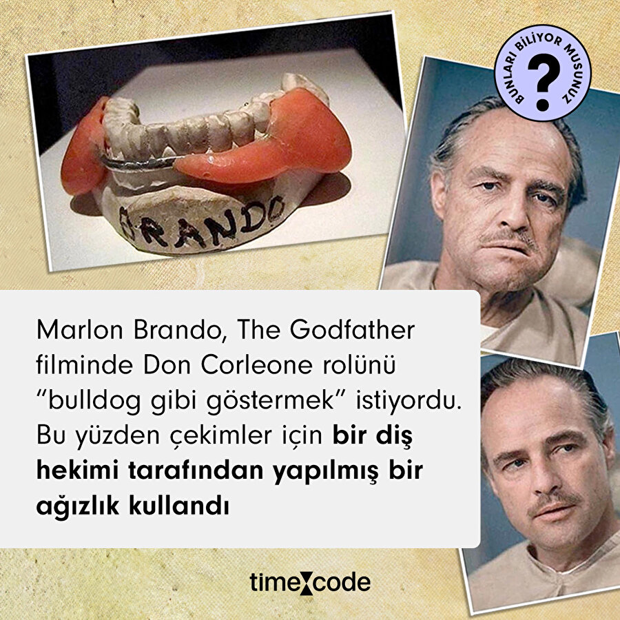 Marlon Brando'nun 'The Godfather' filminde kullandığı ağızlık 