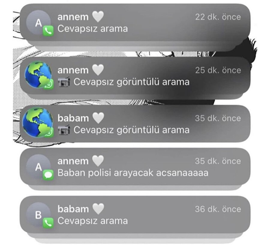 Telefon 5 dk kapalı kalınca gelen bildirimler