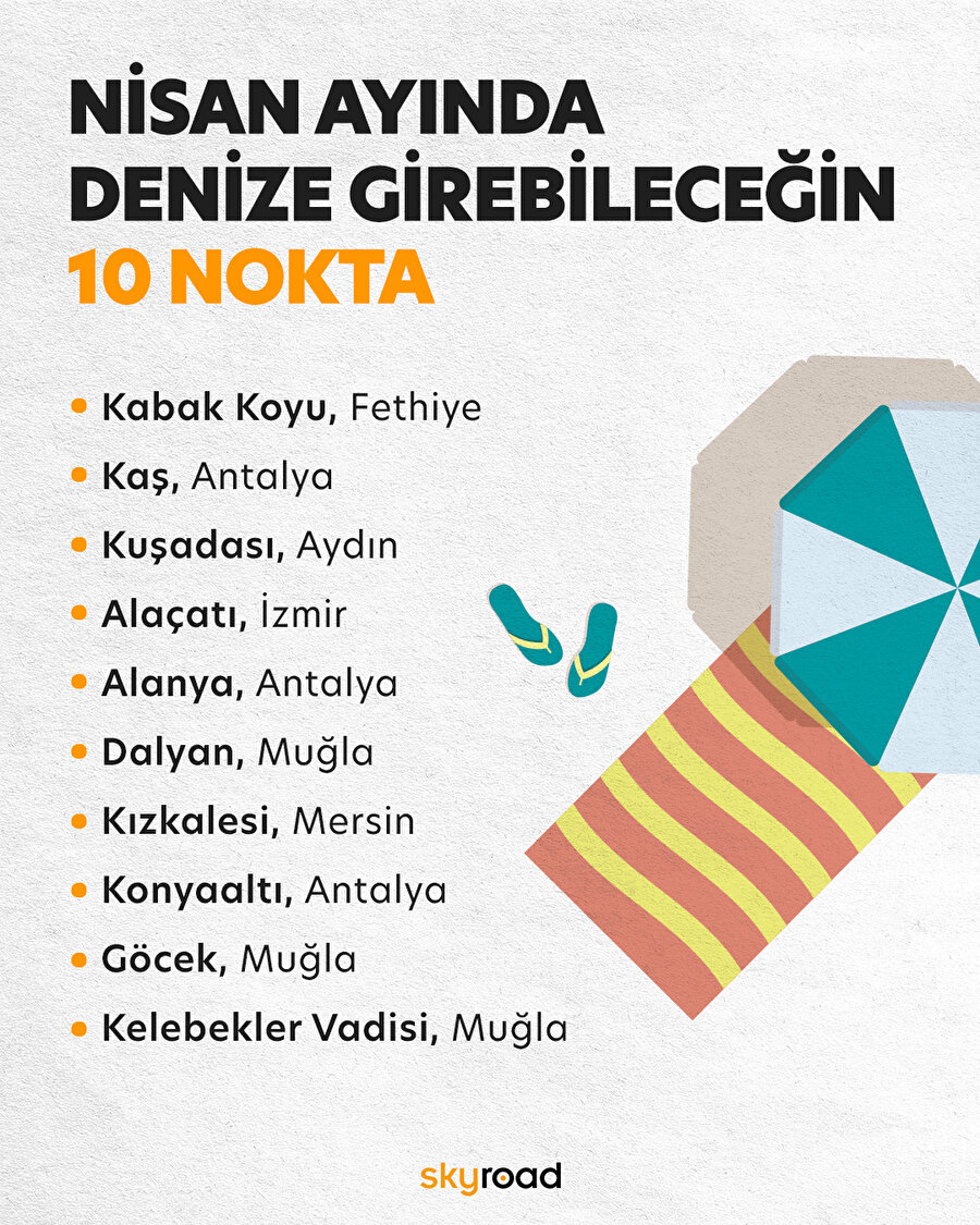 Nisan ayında denize girebileceğin 10 nokta 🏖️