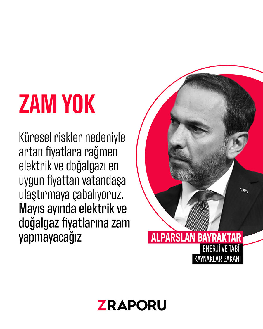 Elektrik ve doğalgaza mayıs ayında zam yok 