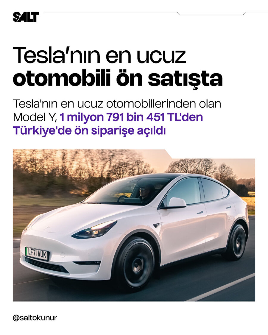 Tesla'nın en ucuz otomobili ön satışta