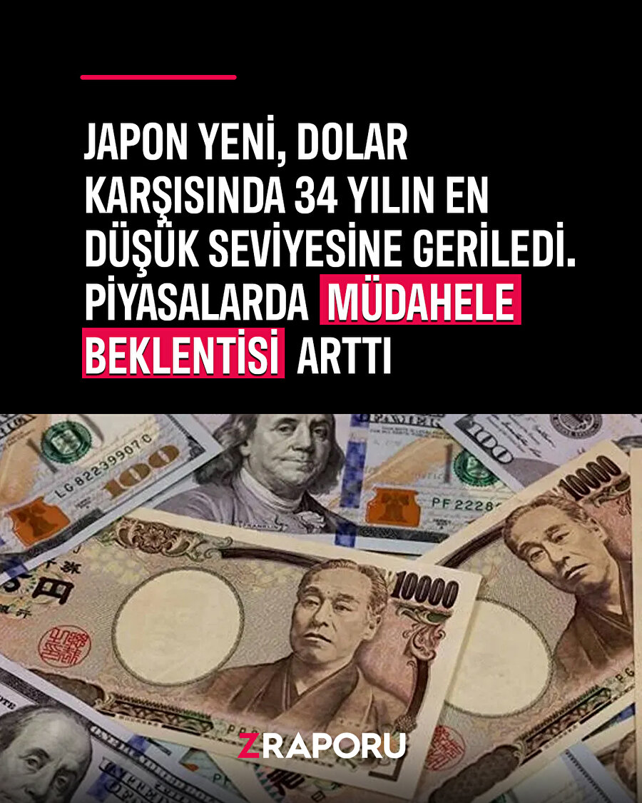 Japon Yen'i dolar karşısında son 34 yılın en düşük seviyede 