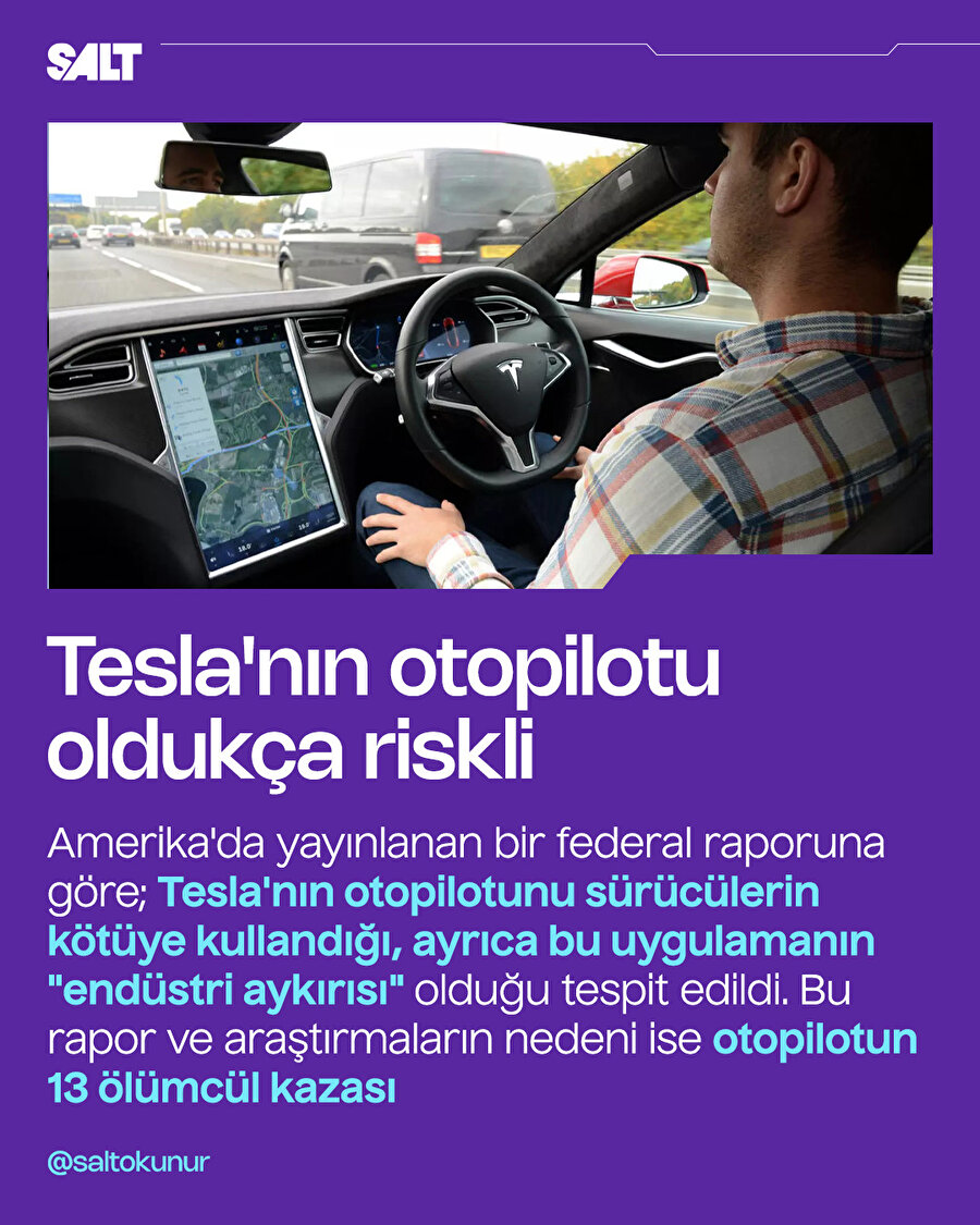 Tesla'nın otopilotu oldukça riskli
