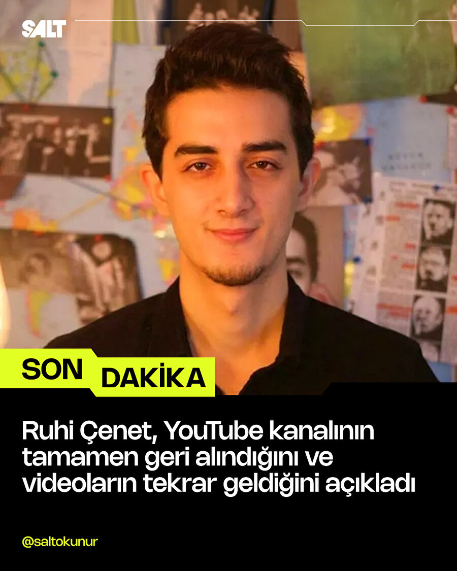 Ruhi Çenet, YouTube kanalını tamamen kurtardı