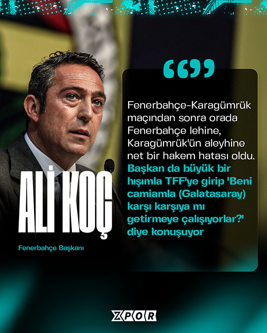 Ali Koç’tan Fenerbahçe - Karagümrük maçına ve TFF Başkanı’na yönelik açıklamalar 👀
